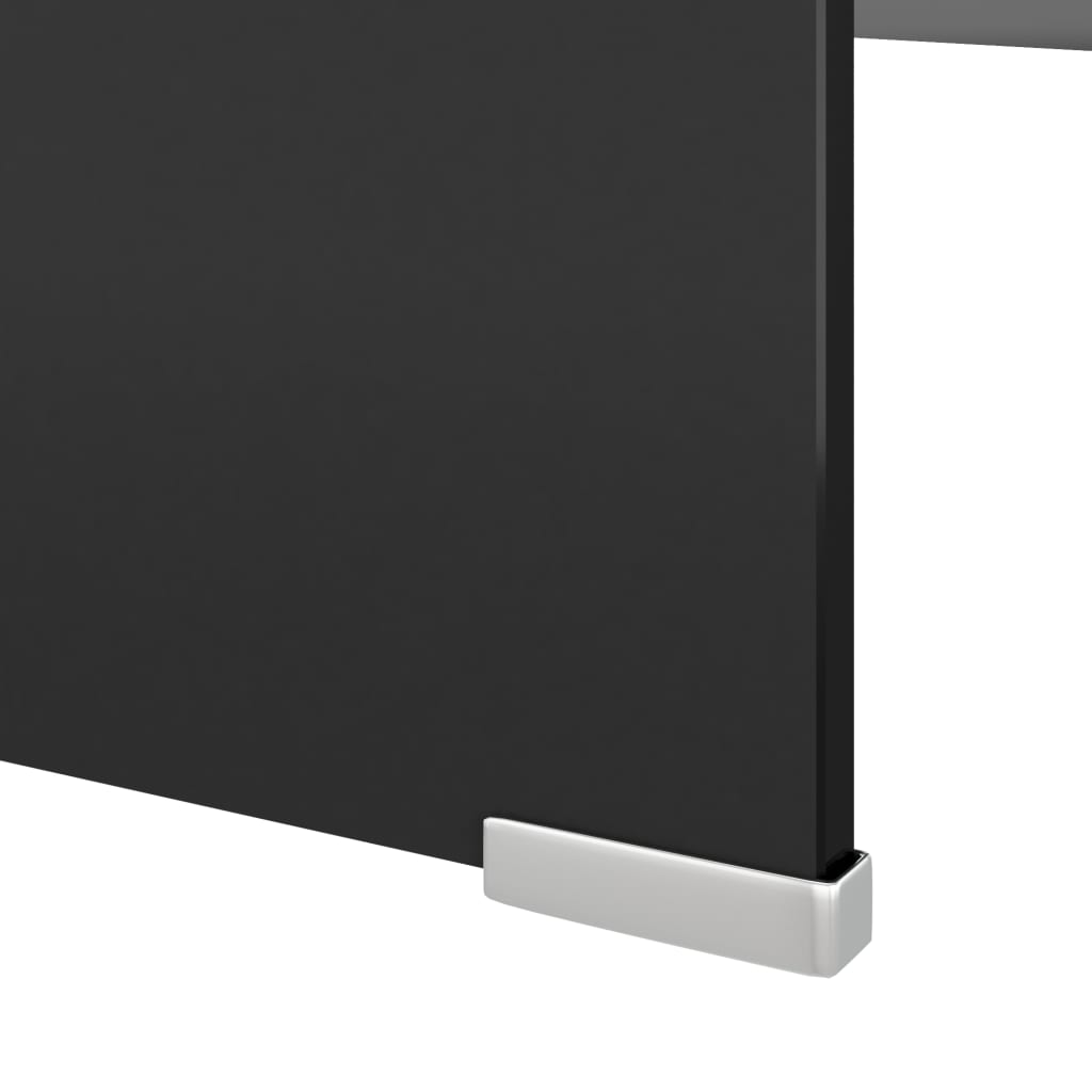 TV statīvs/monitora paliktnis, melns stikls, 120x30x13 cm