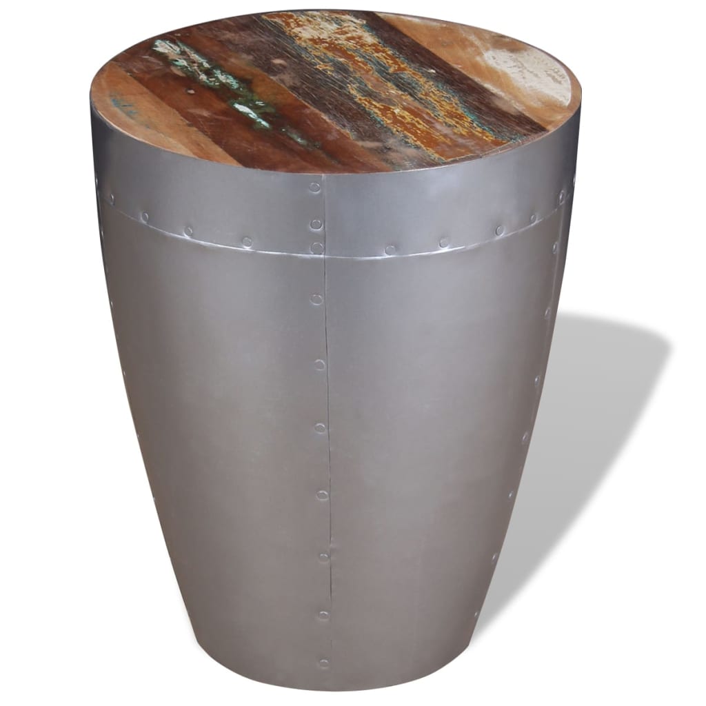 Aviator stool, reclaimed solid wood