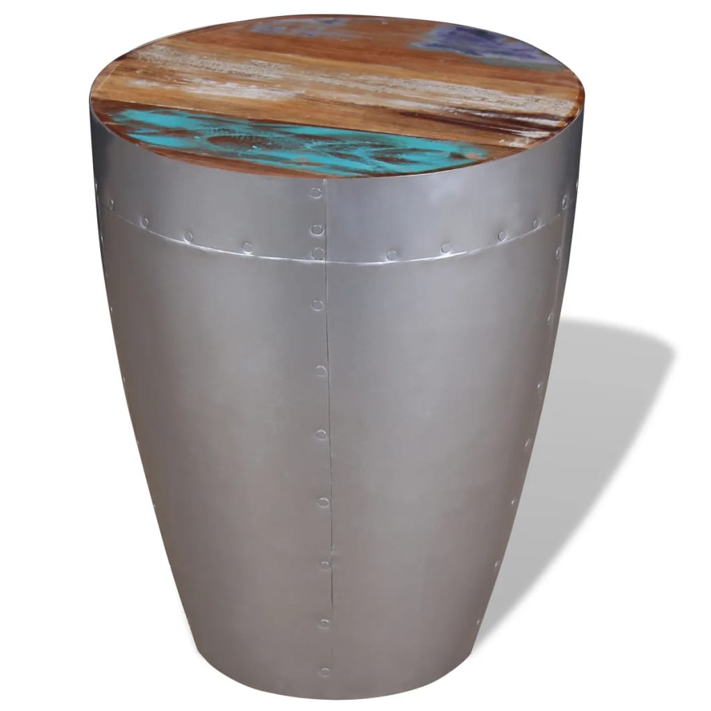Aviator stool, reclaimed solid wood