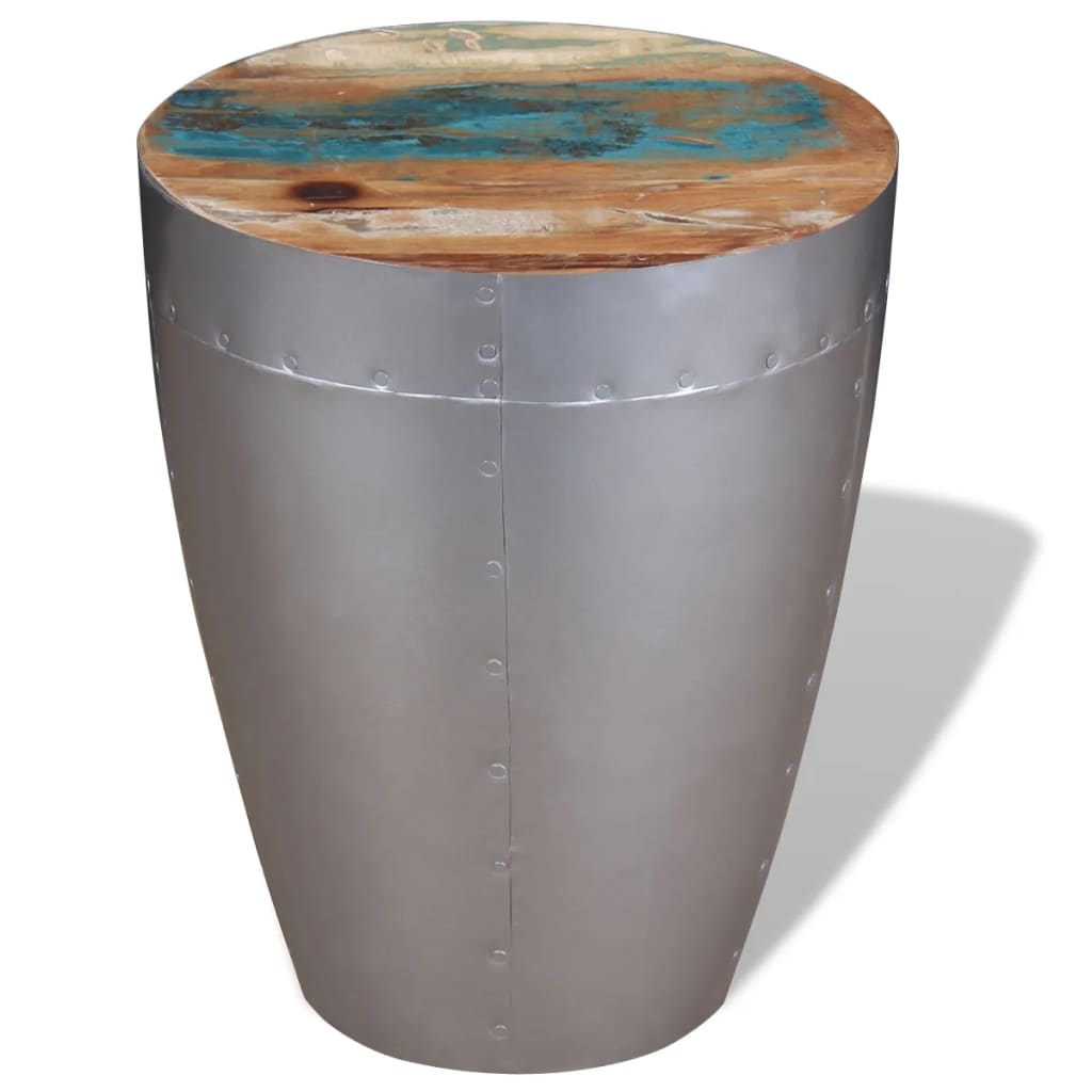 Aviator stool, reclaimed solid wood