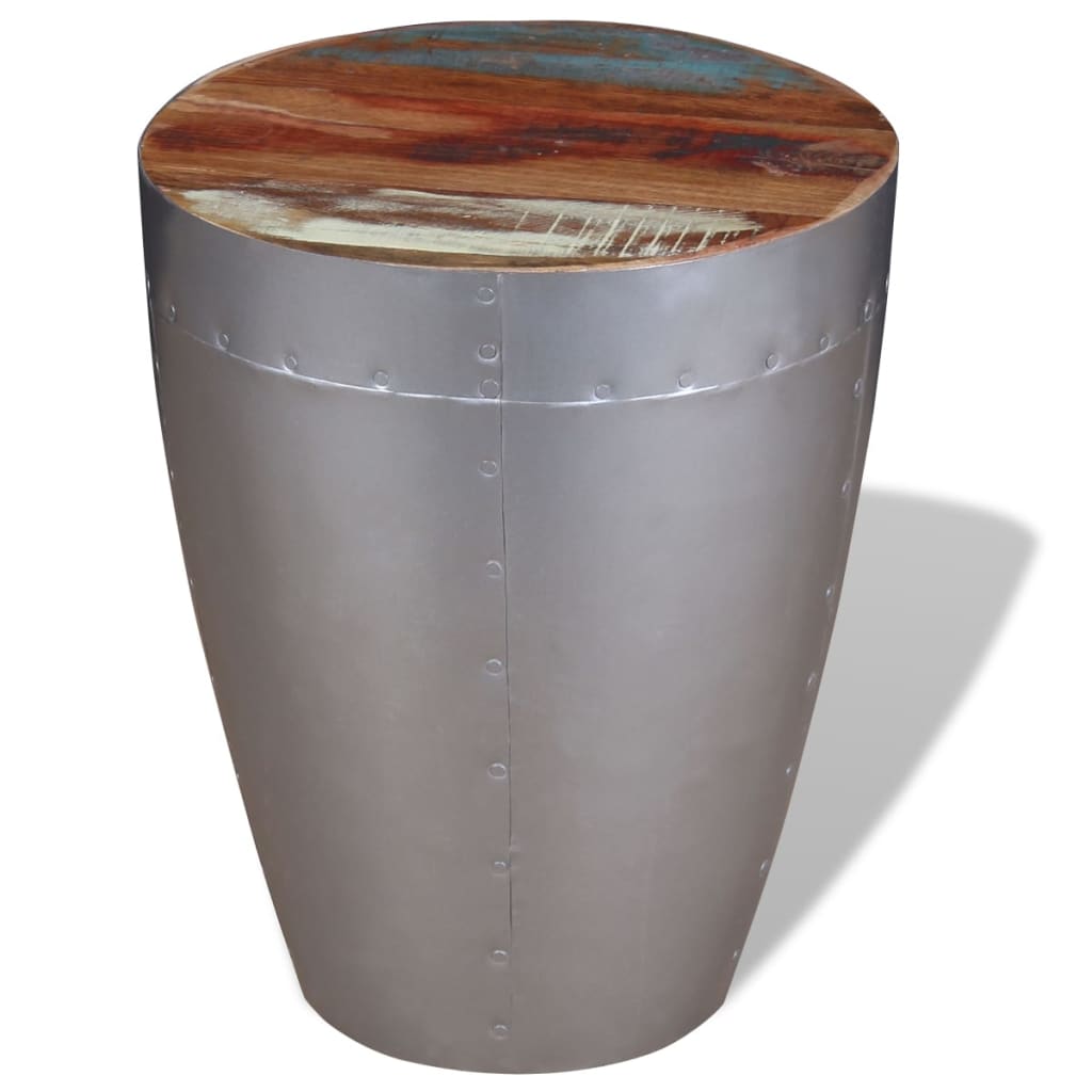 Aviator stool, reclaimed solid wood