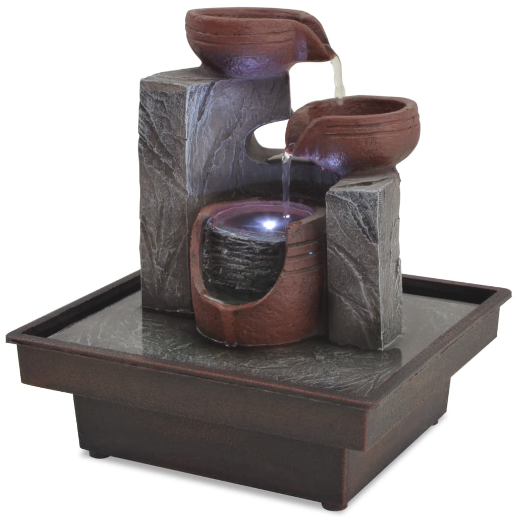 Indoor fountain, with LED light, synthetic resin