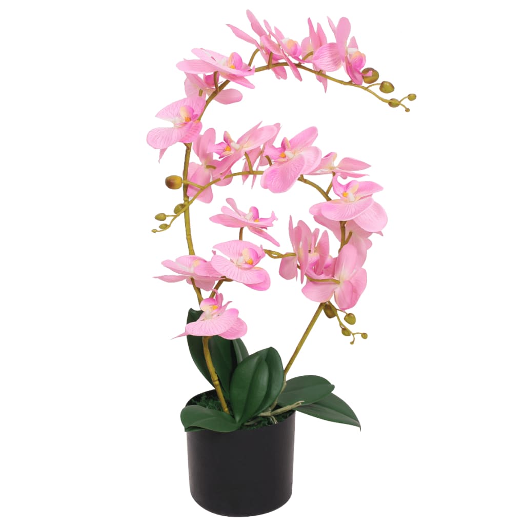 Mākslīgā orhideja ar podu, 65 cm, rozā