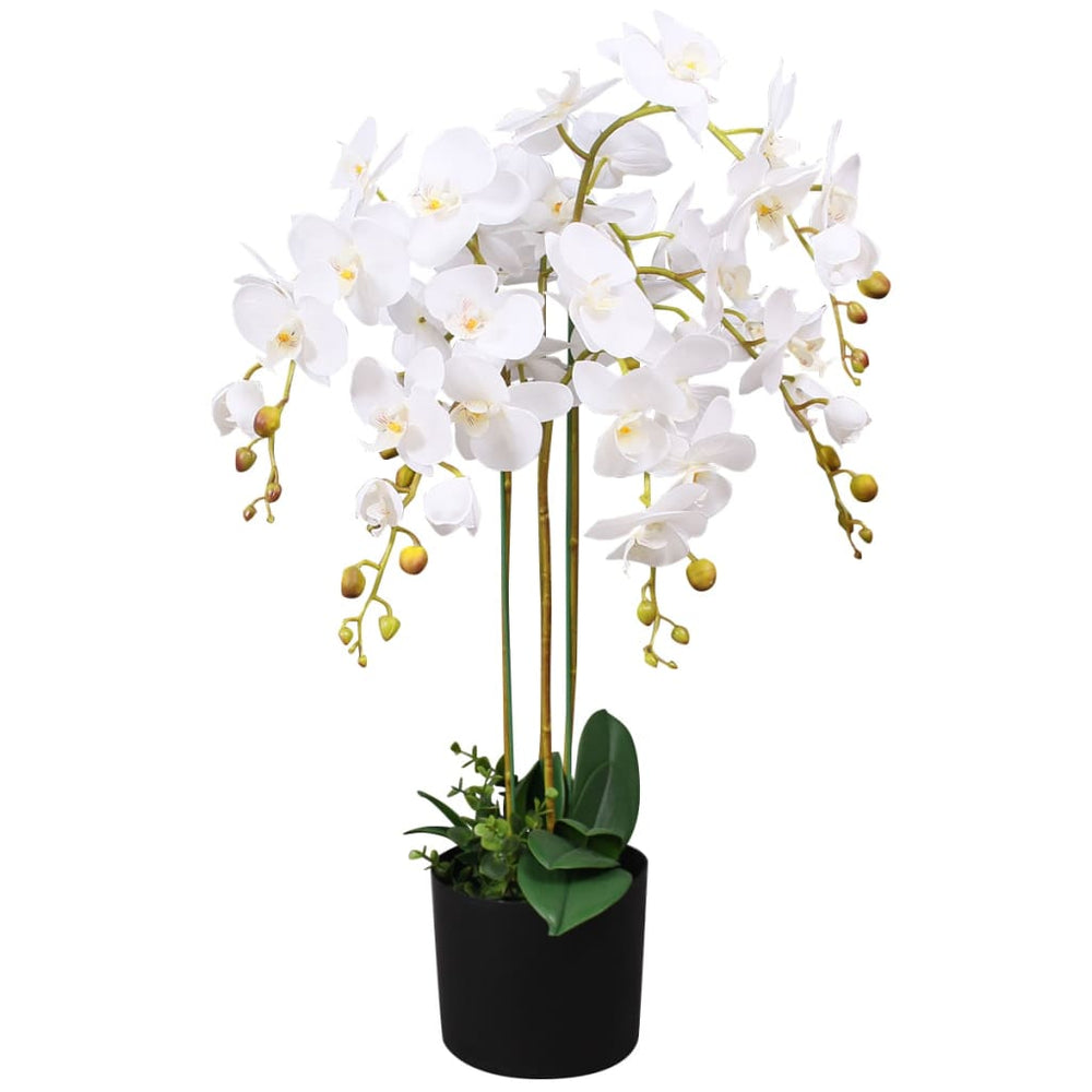 Artificial orchid in a pot, 75 cm, white