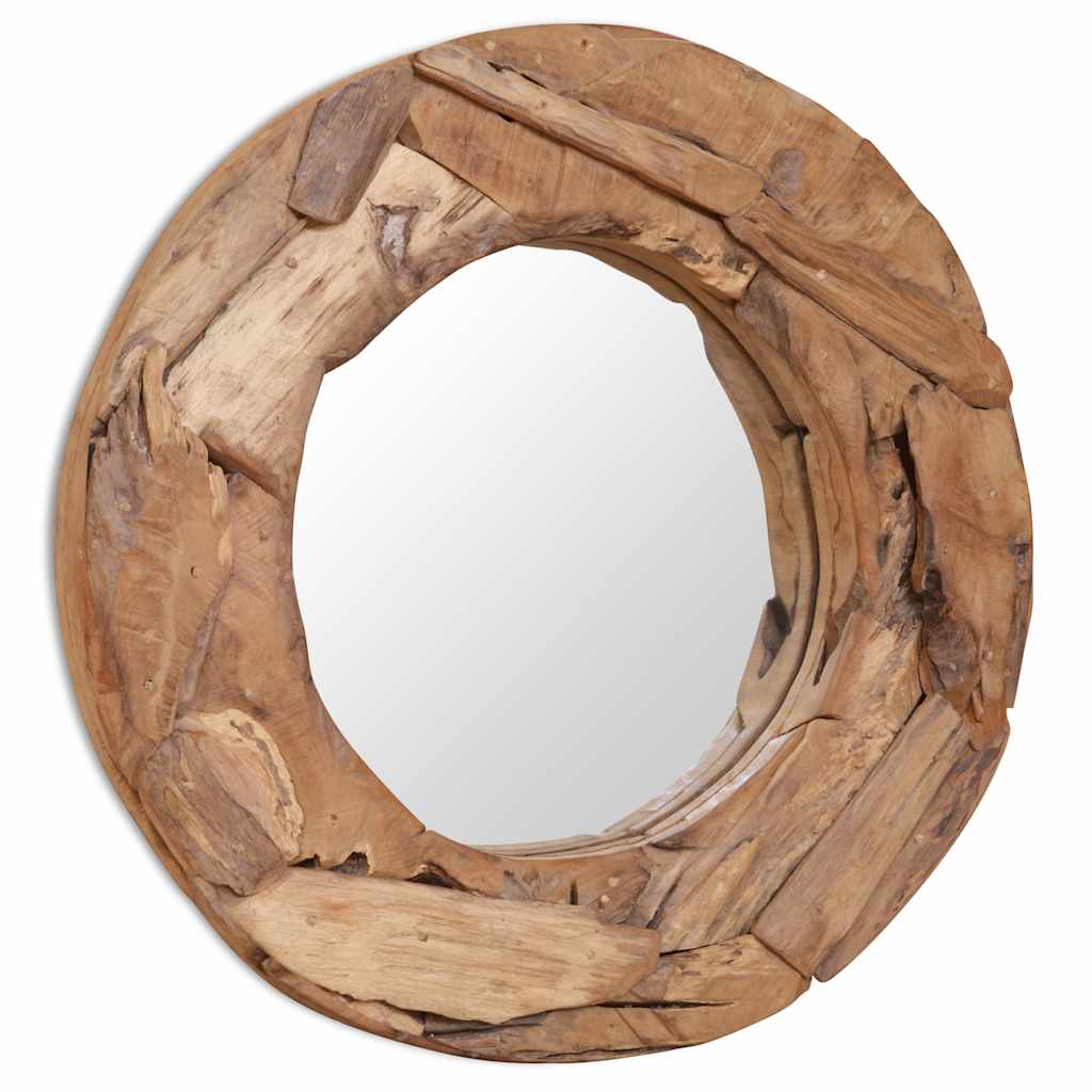 Dekoratīvs spogulis no tīkkoka, 60cm, apaļš