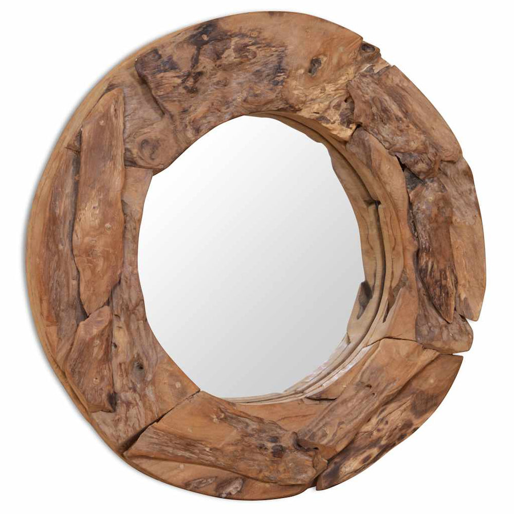 Teak decorative mirror, 60cm, round