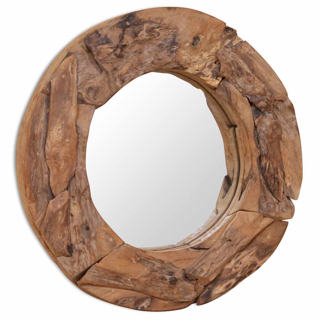 Dekoratīvs spogulis no tīkkoka, 60cm, apaļš