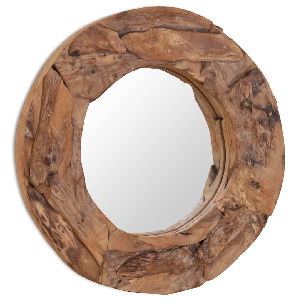Dekoratīvs spogulis no tīkkoka, 60cm, apaļš