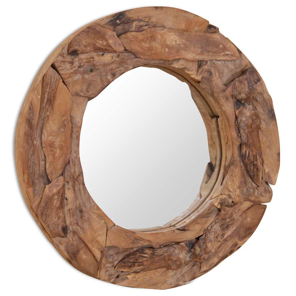 Dekoratīvs spogulis no tīkkoka, 60cm, apaļš
