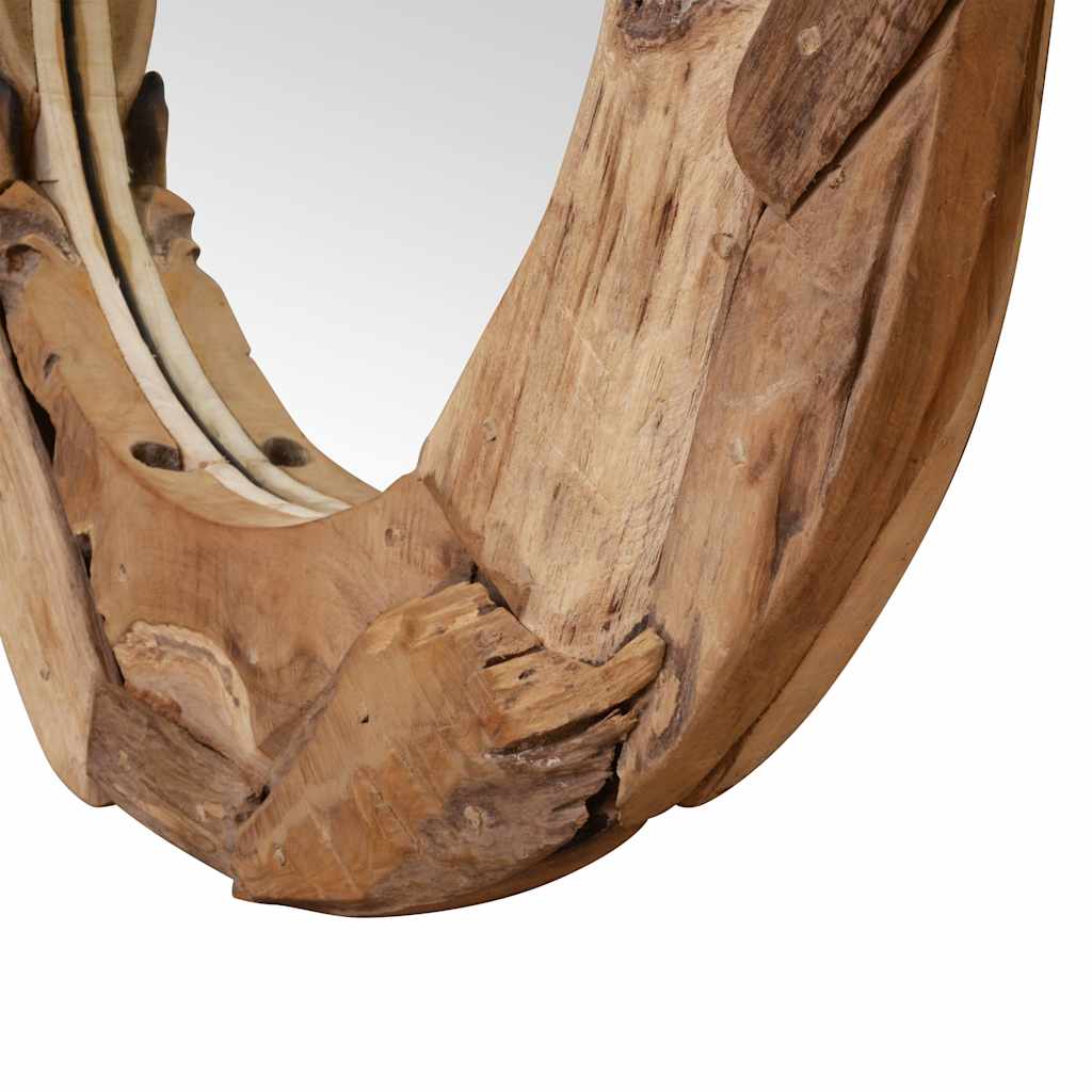 Dekoratīvs spogulis no tīkkoka, 60cm, apaļš