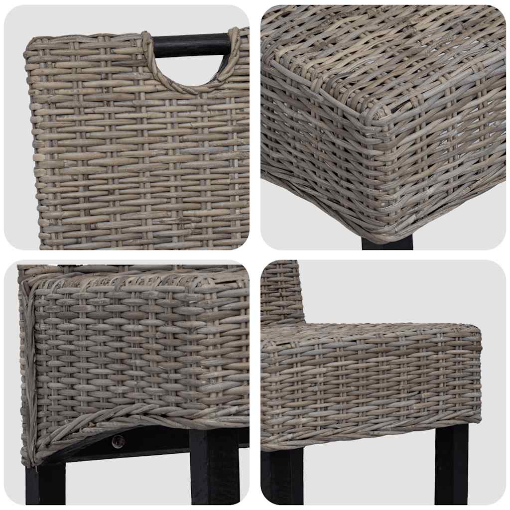Dining chairs, 4 pcs, Kubu rattan, mango wood