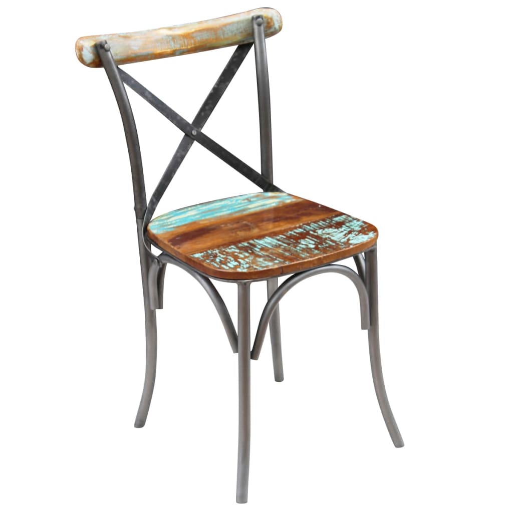 Dining chairs, 6 pcs, solid reclaimed wood