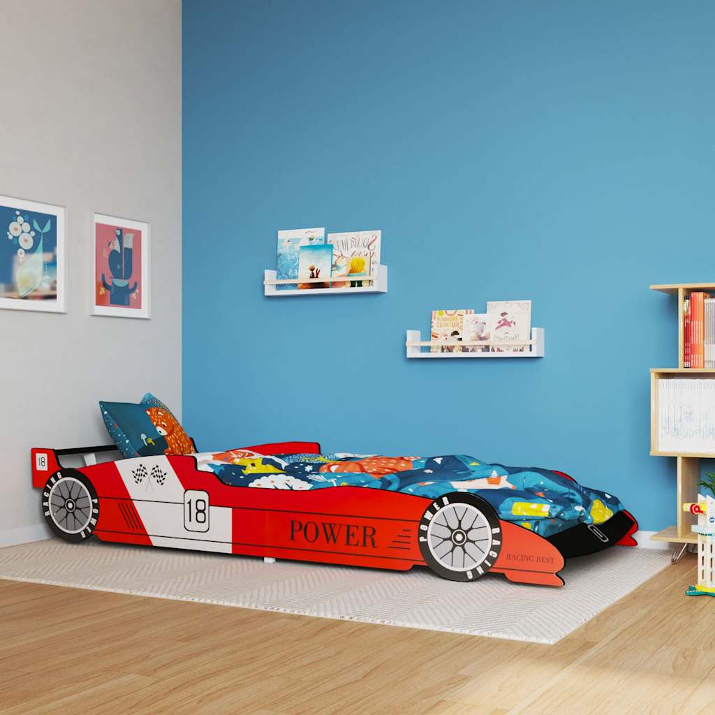 Children's Racing Car Bed, 90x200 cm, Red