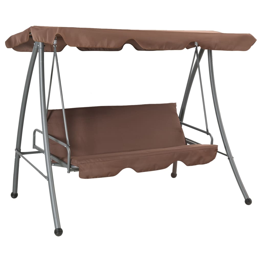 Garden swing with canopy, coffee colored