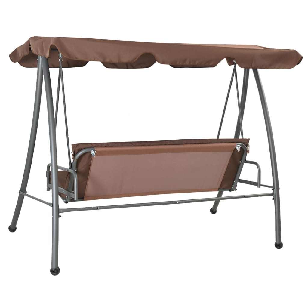 Garden swing with canopy, coffee colored