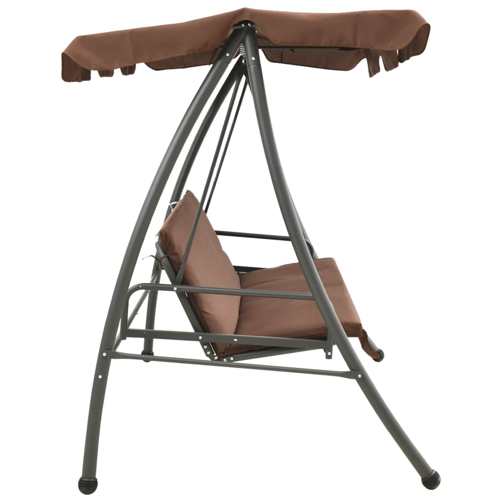 Garden swing with canopy, coffee colored
