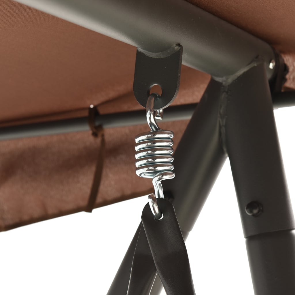 Garden swing with canopy, coffee colored