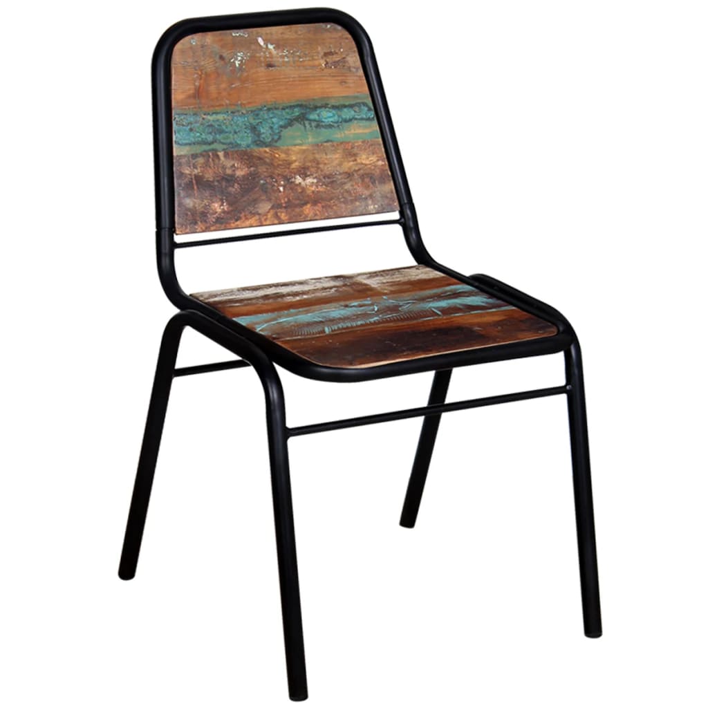 Dining chairs, 4 pcs, solid reclaimed wood