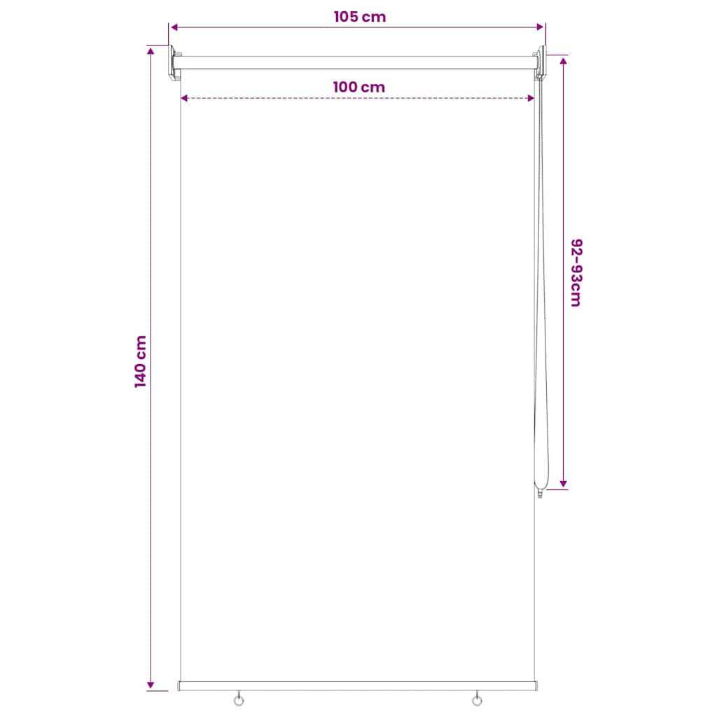 Lauko roletas, 105 (plotis) x 140 (aukštis) cm, smėlio spalvos