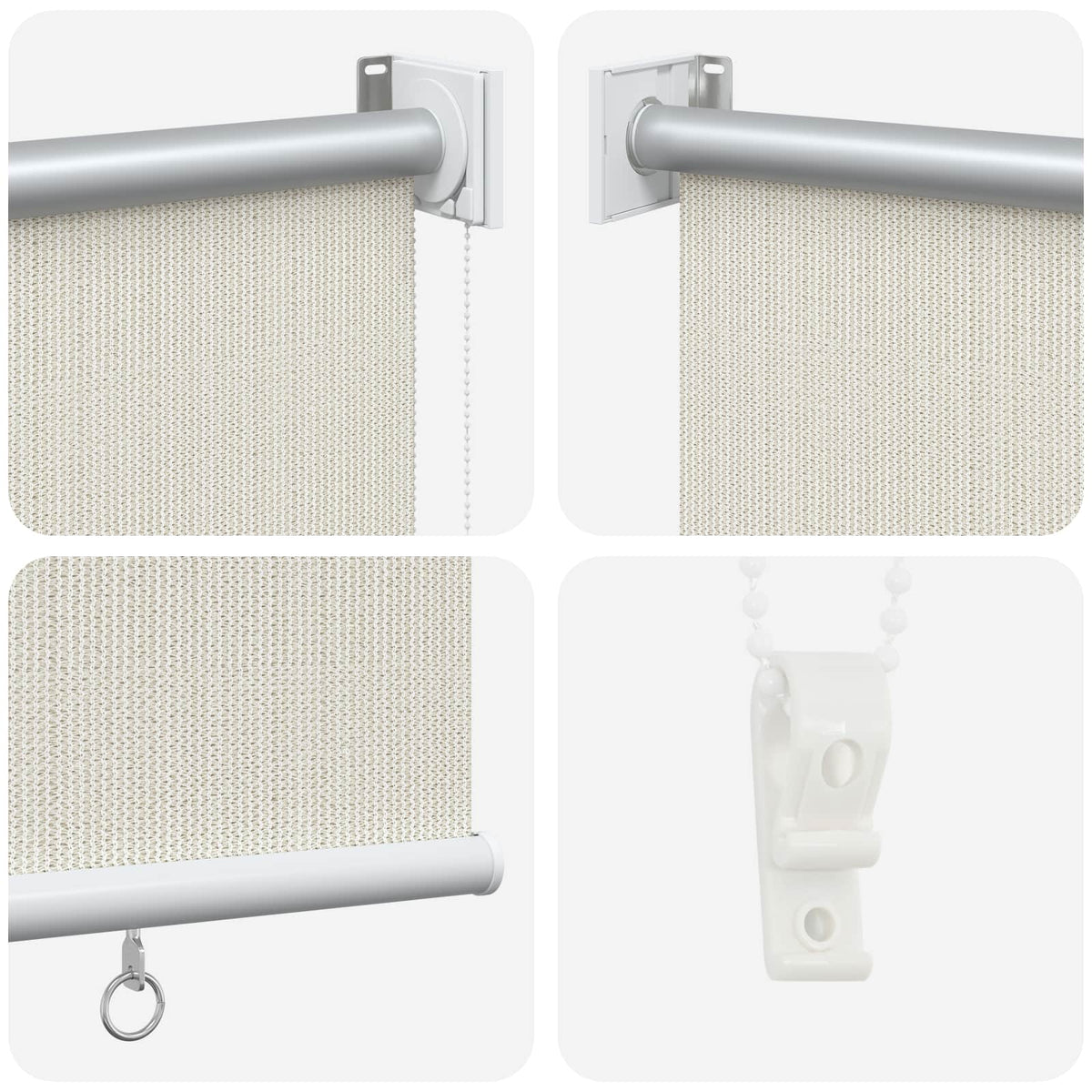 Lauko roletas, 225 (plotis) x 230 (aukštis) cm, kreminės spalvos