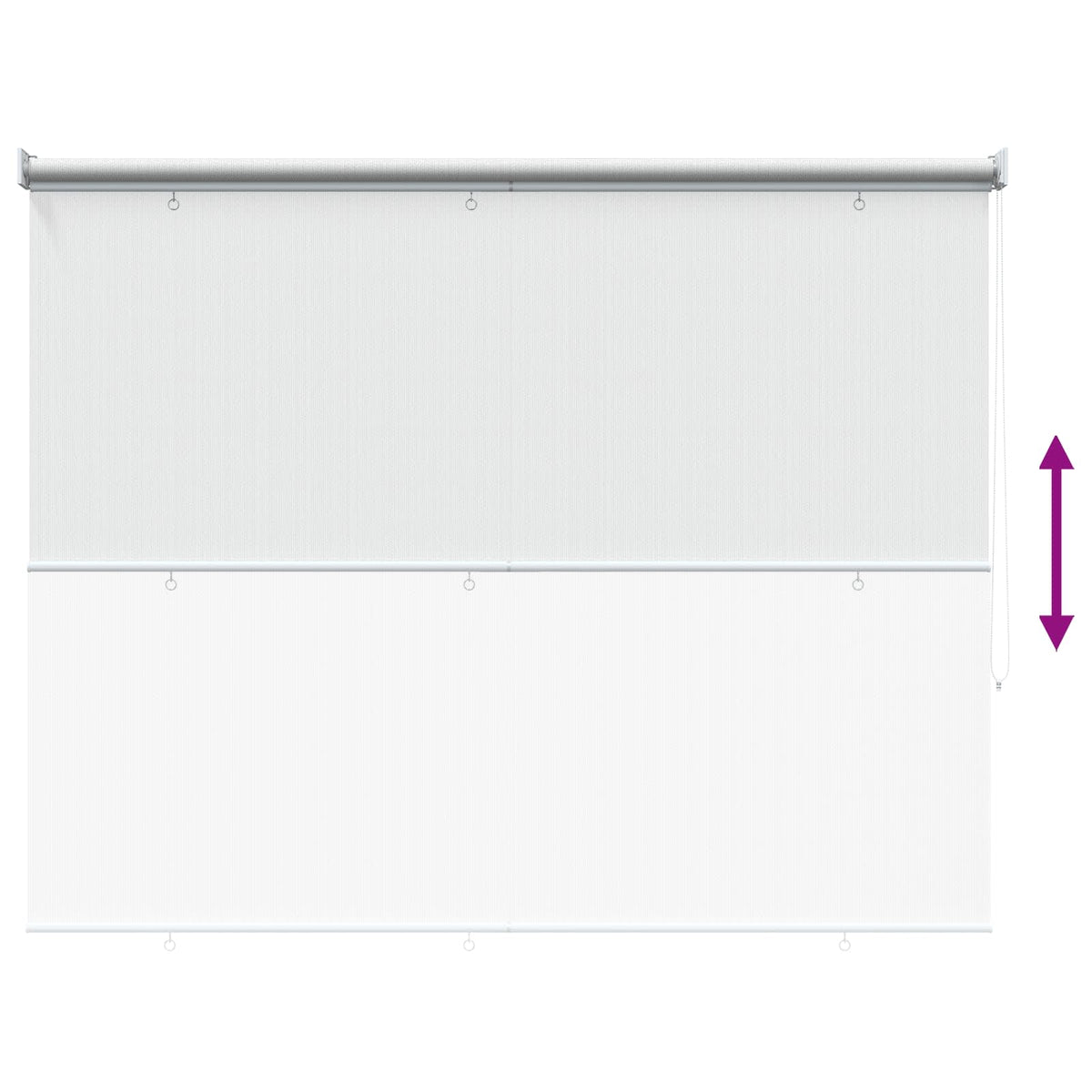 Lauko roletas, 225 (plotis) x 230 (aukštis) cm, baltos spalvos