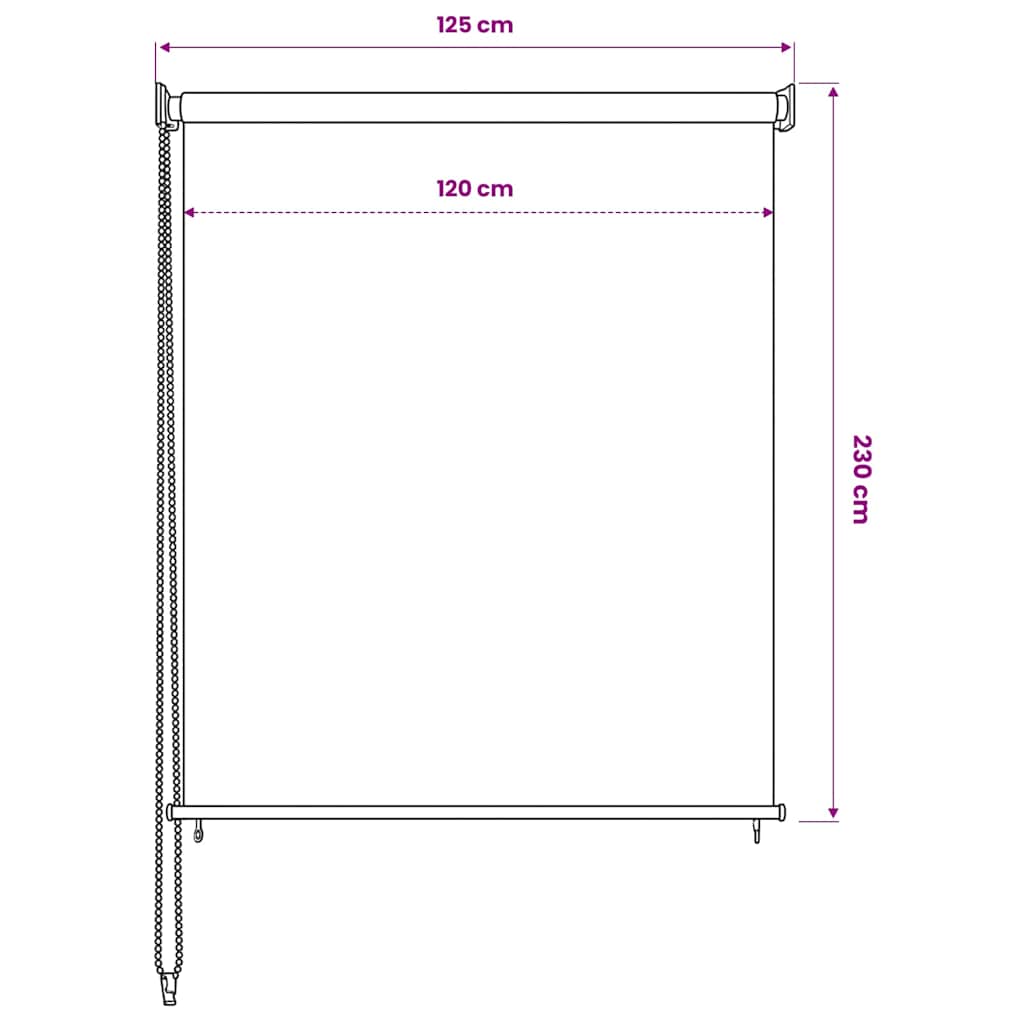 Lauko roletas, 120x230cm, antracito spalvos