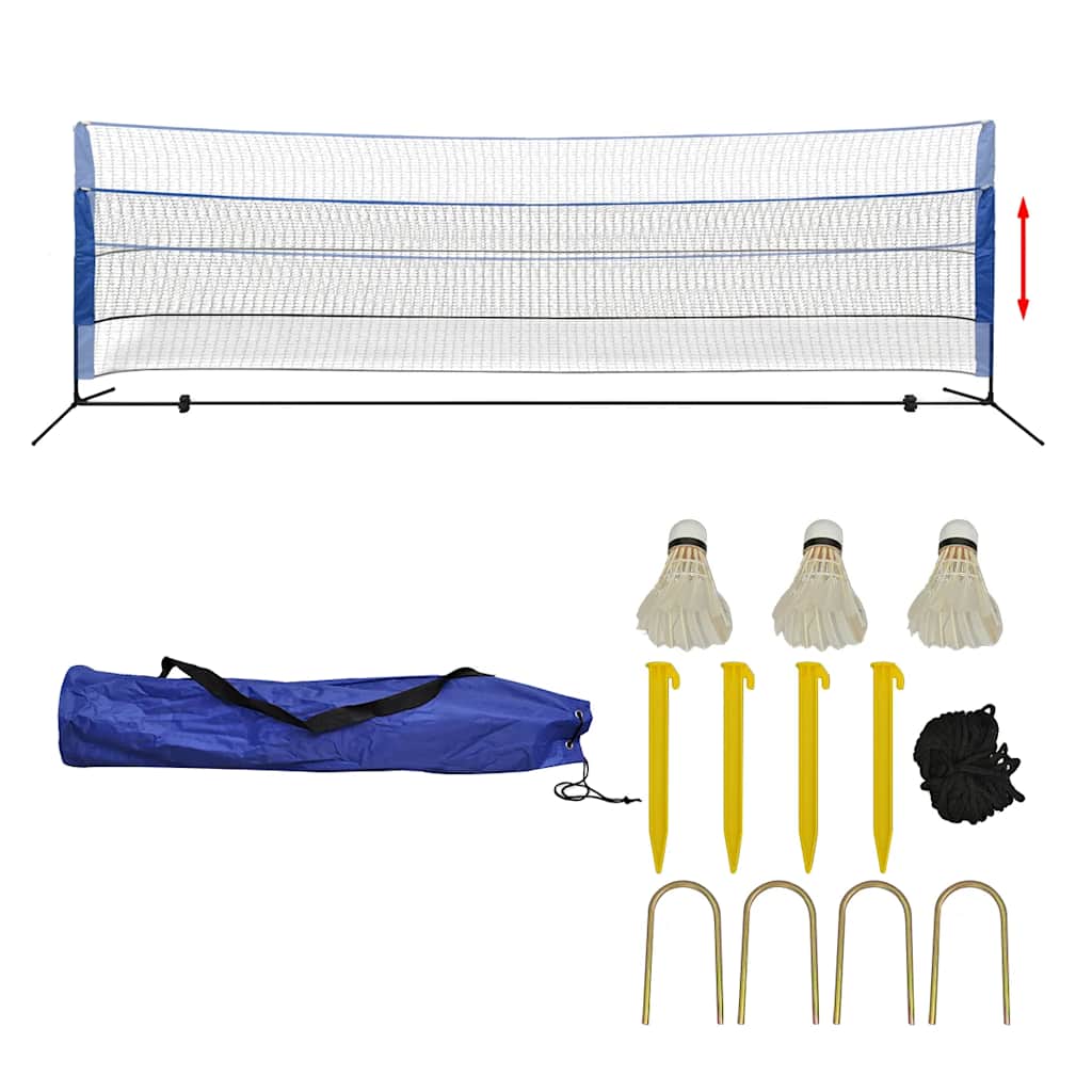 Badminton net with shuttles, 500x155 cm