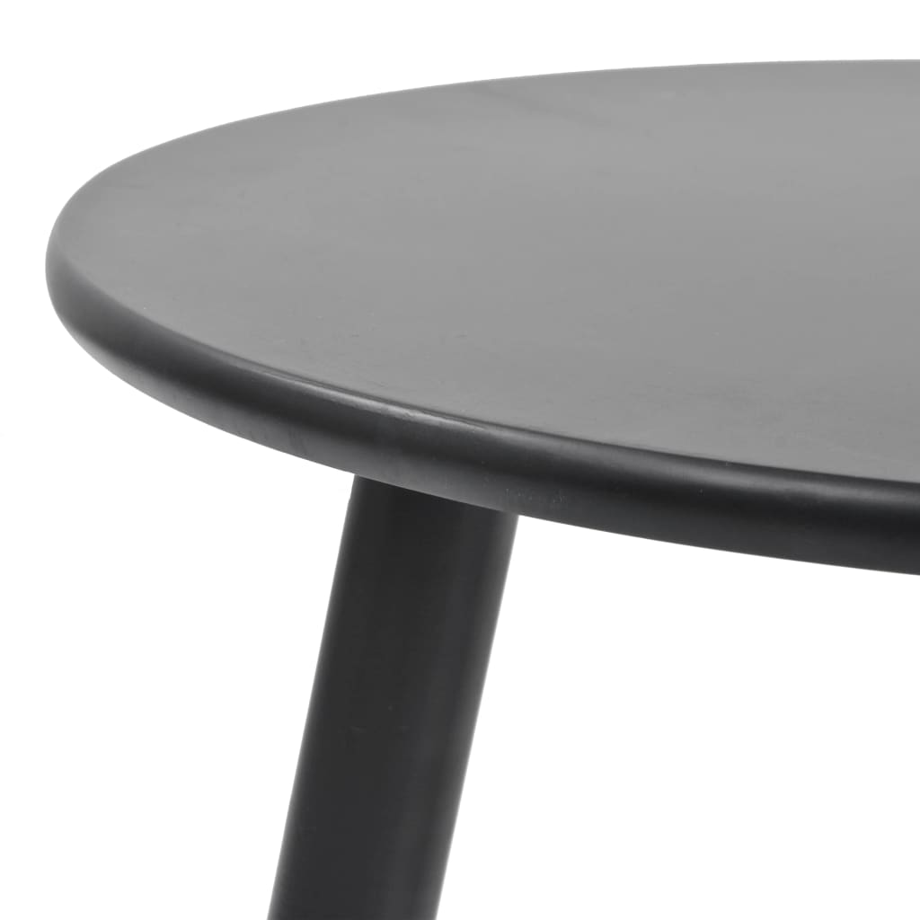 Side tables set, 2 pcs., solid pine wood, black