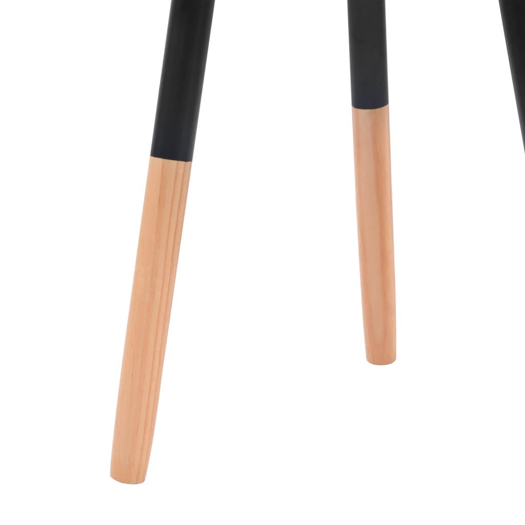 Side tables set, 2 pcs., solid pine wood, black