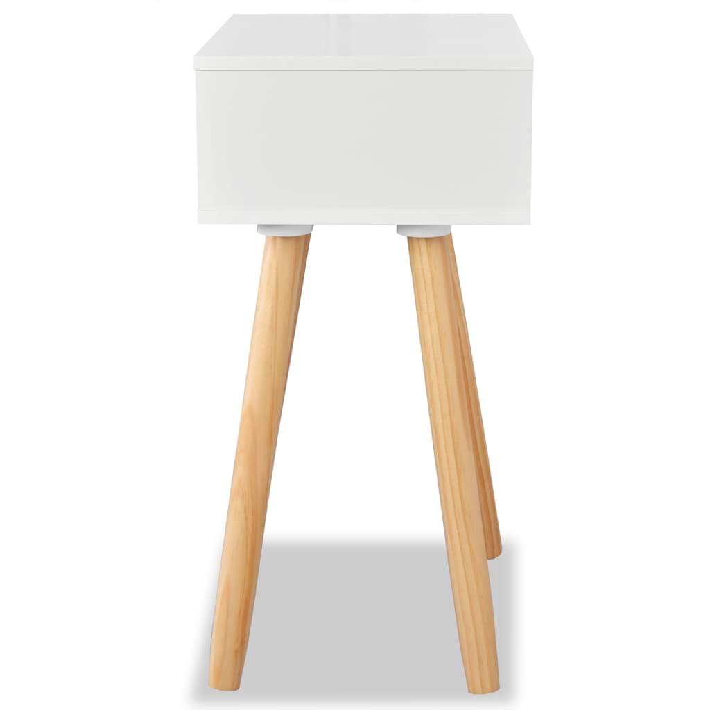 Naktiniai staliukai, 2vnt., pušies mediena, 40x30x61cm, balti