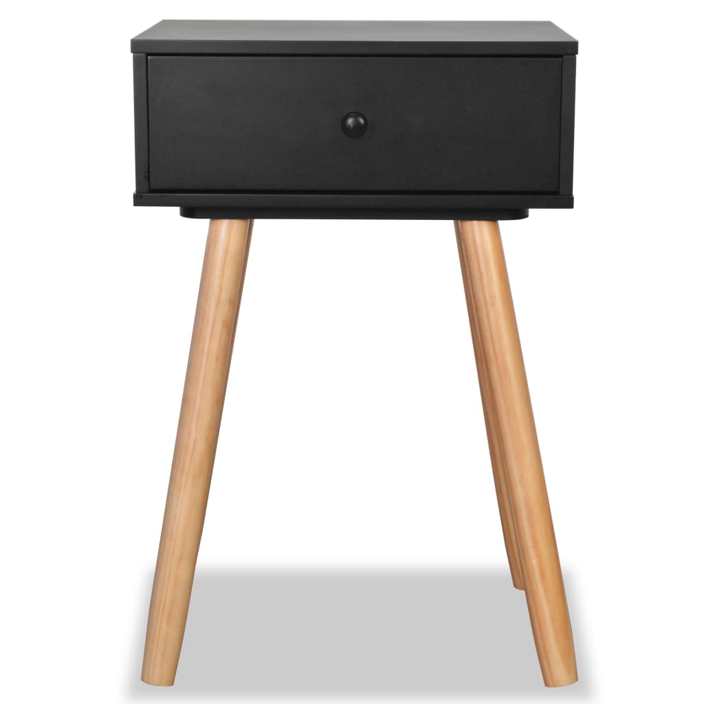 Bedside tables, 2 pcs, pine wood, 40x30x61cm, black