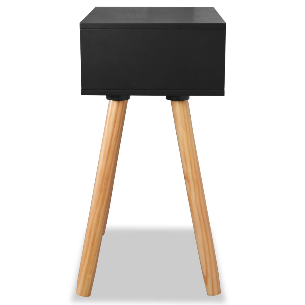 Bedside tables, 2 pcs, pine wood, 40x30x61cm, black