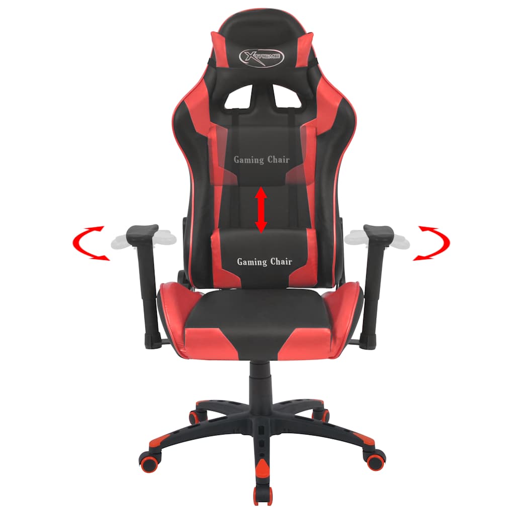 Reclining office/gaming chair, artificial leather, red