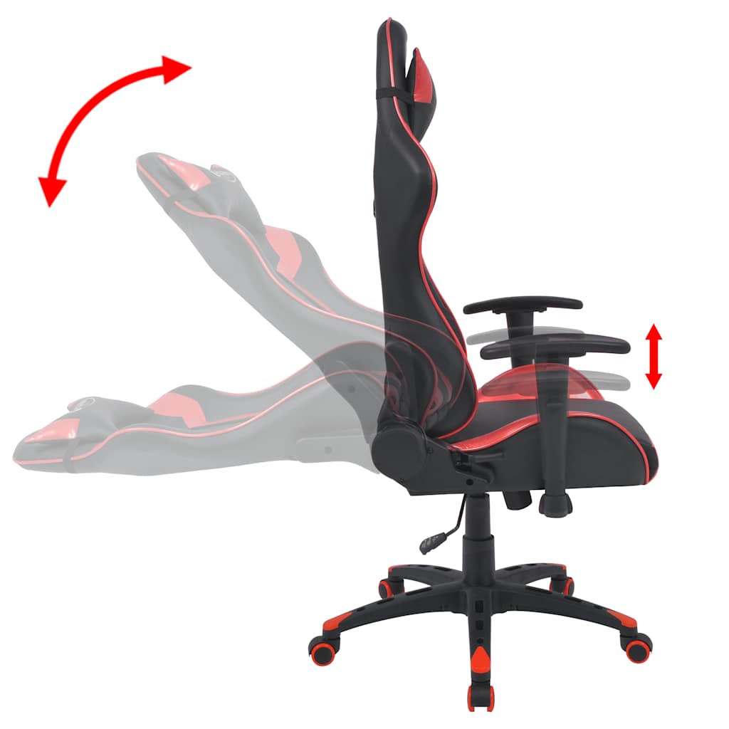 Reclining office/gaming chair, artificial leather, red