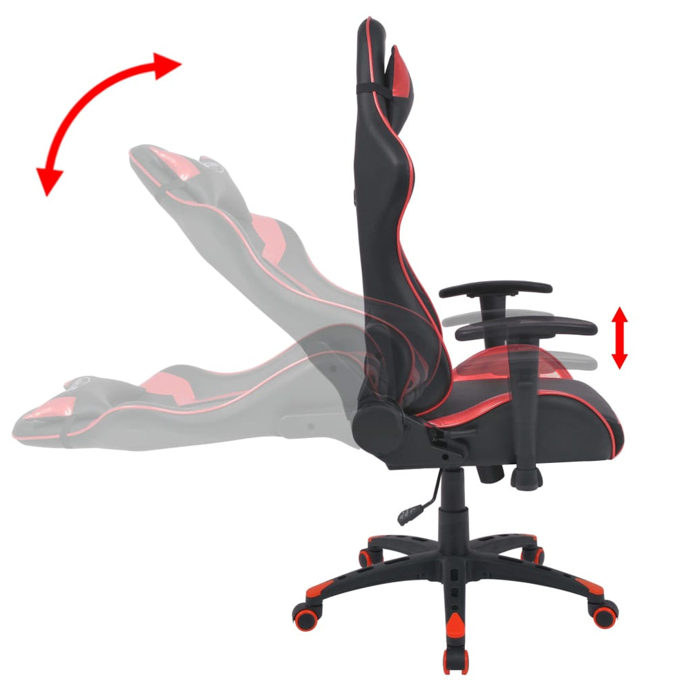 Reclining office/gaming chair, artificial leather, red