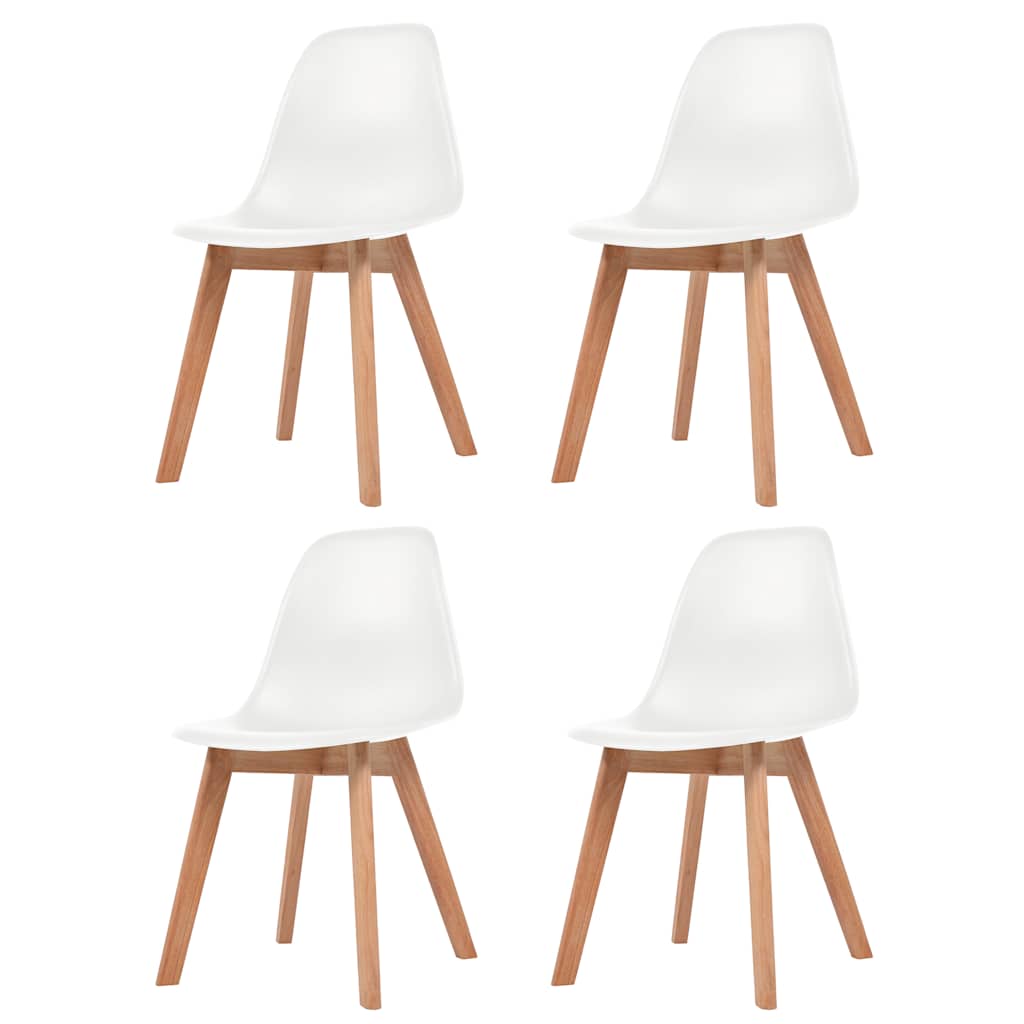 Valgomojo kėdės, 4vnt., baltos spalvos, plastikas
