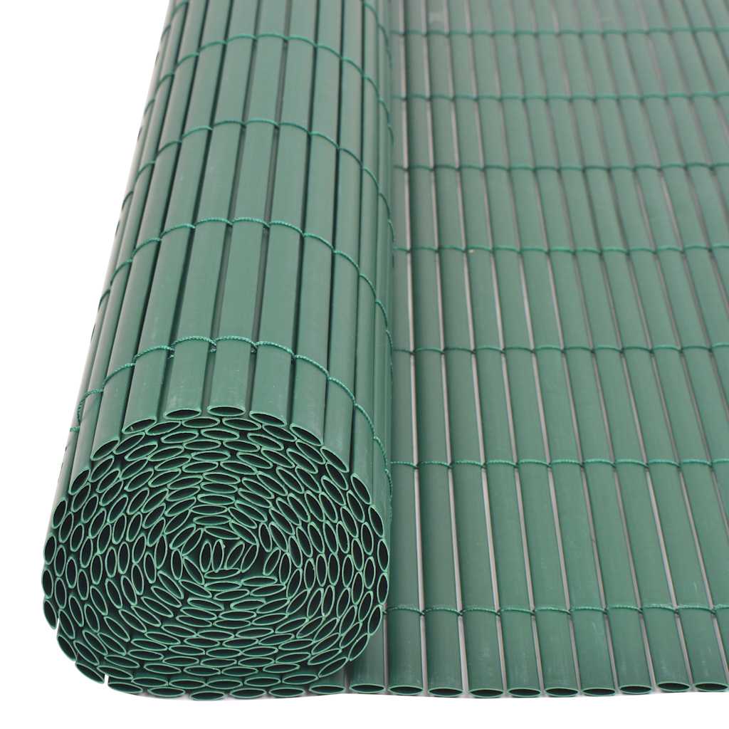Divpusējs dārza žogs, zaļš, 90x300cm, PVC