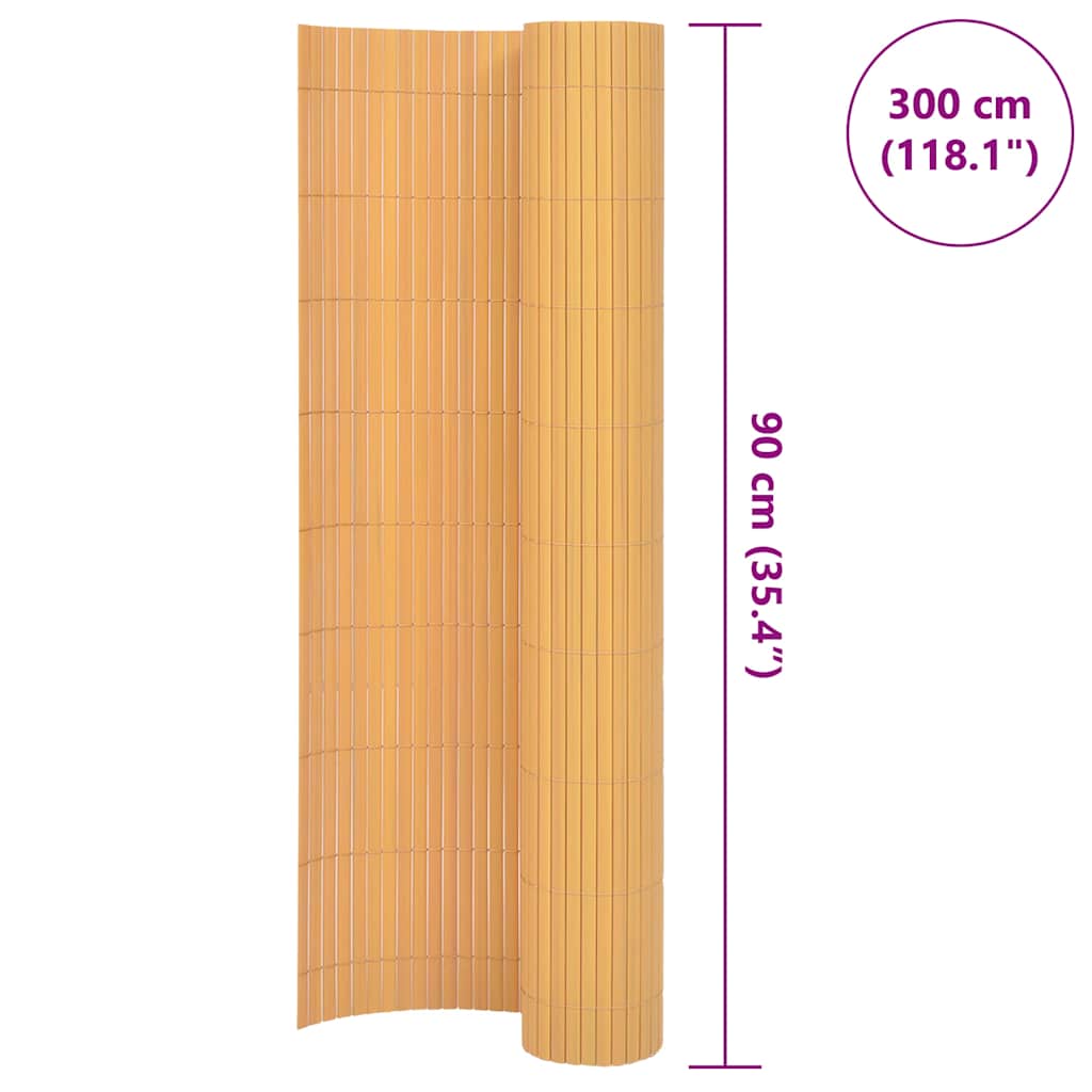 Abpusējs dārza žogs, dzeltens, 90x300cm, PVC
