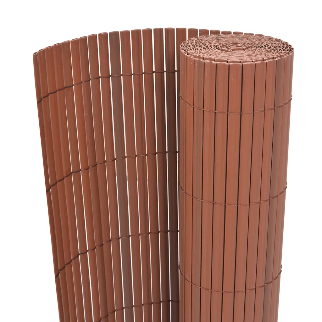 Dvipusė sodo tvora, ruda, 90x300cm, PVC