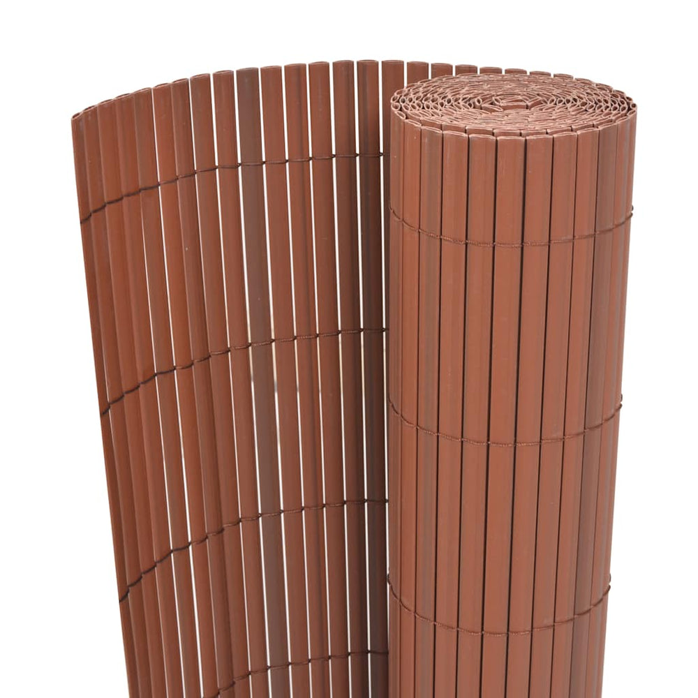 Dvipusė sodo tvora, ruda, 90x500cm, PVC