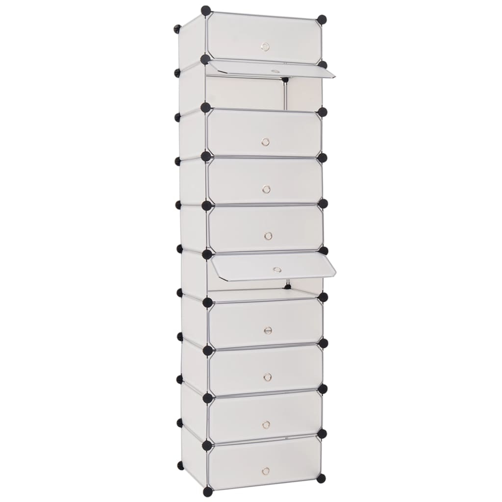 244919 vidaXL Spintelė batams su 10 skyrių, balta