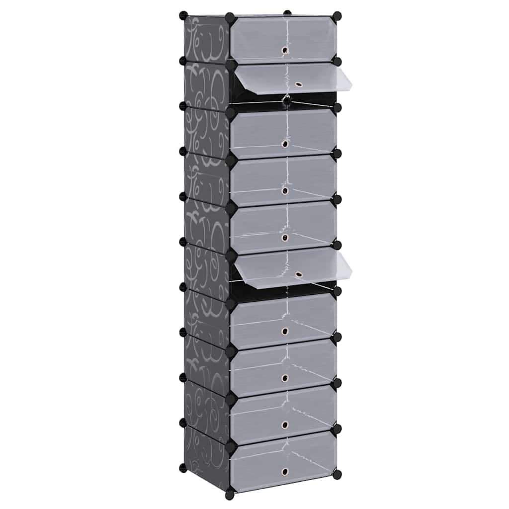 244919 vidaXL Spintelė batams su 10 skyrių, juoda