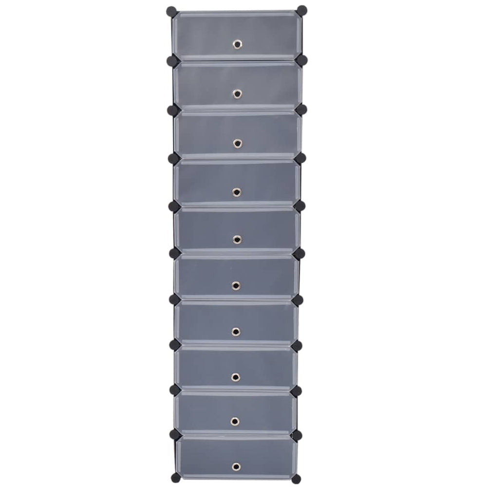 244919 vidaXL Spintelė batams su 10 skyrių, juoda
