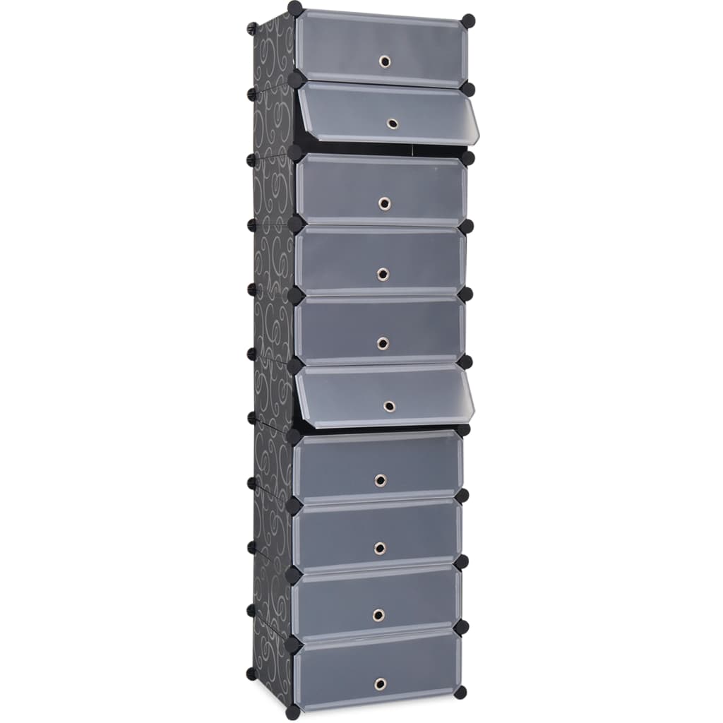 244919 vidaXL Spintelė batams su 10 skyrių, juoda