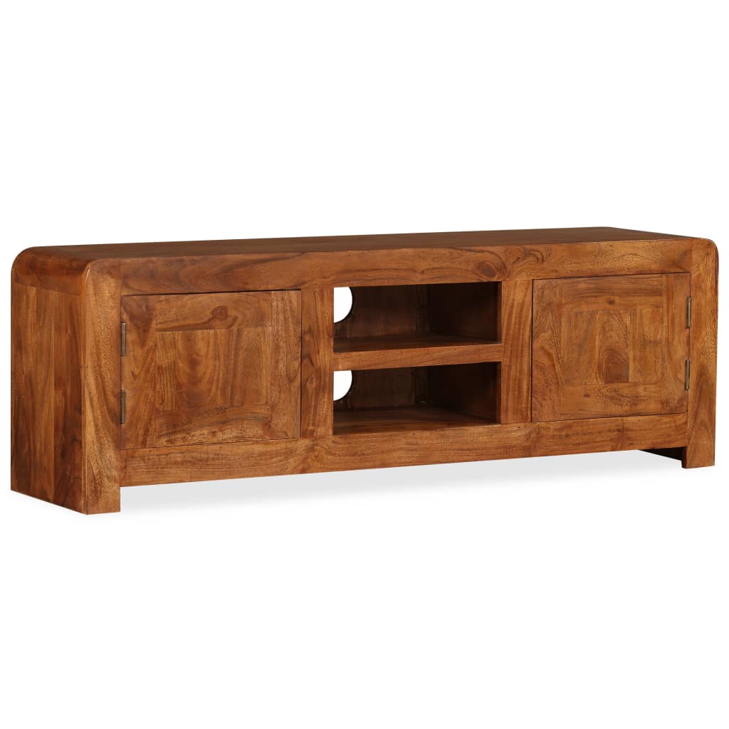 TV Cabinet, 120x30x40cm, solid wood with honey finish