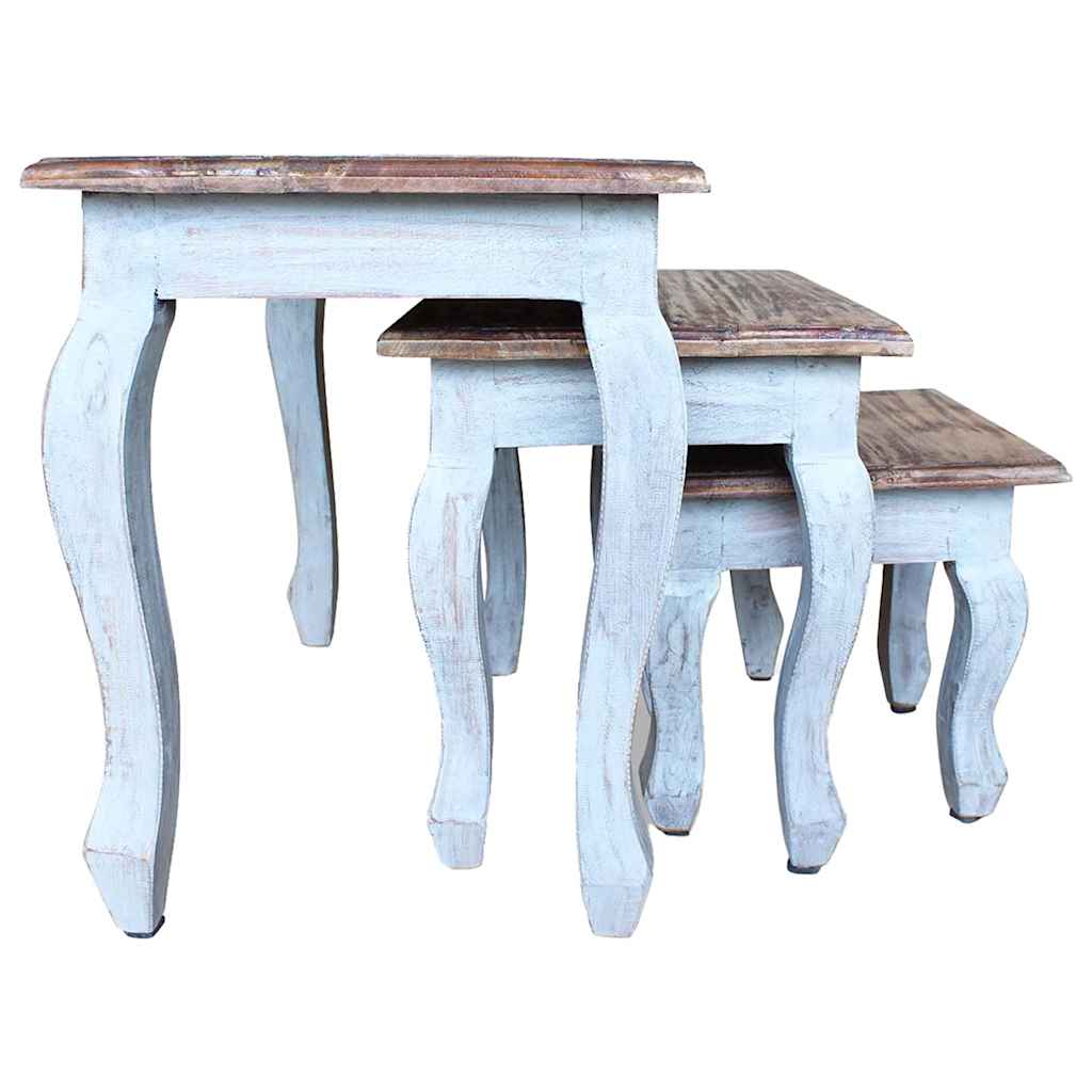 Nesting tables, set of 3, solid mahogany