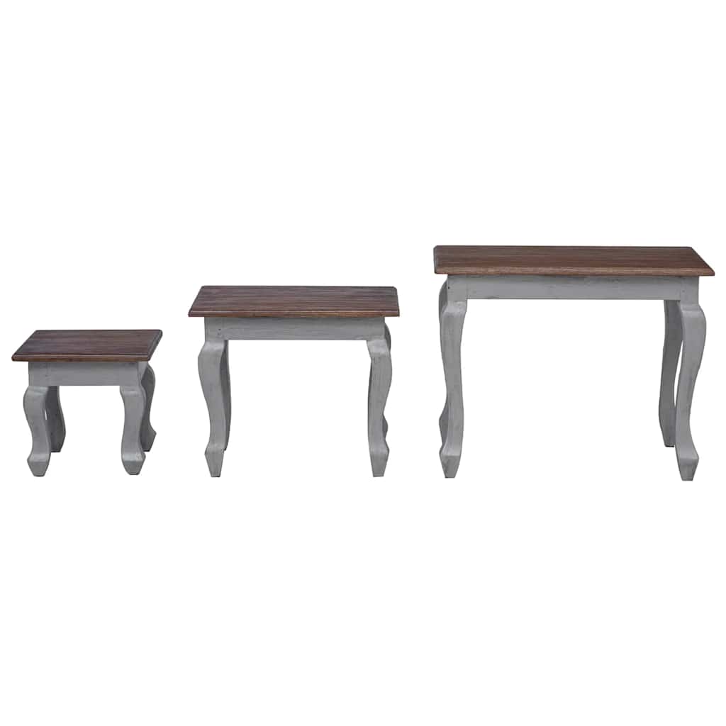 Nesting tables, set of 3, solid mahogany