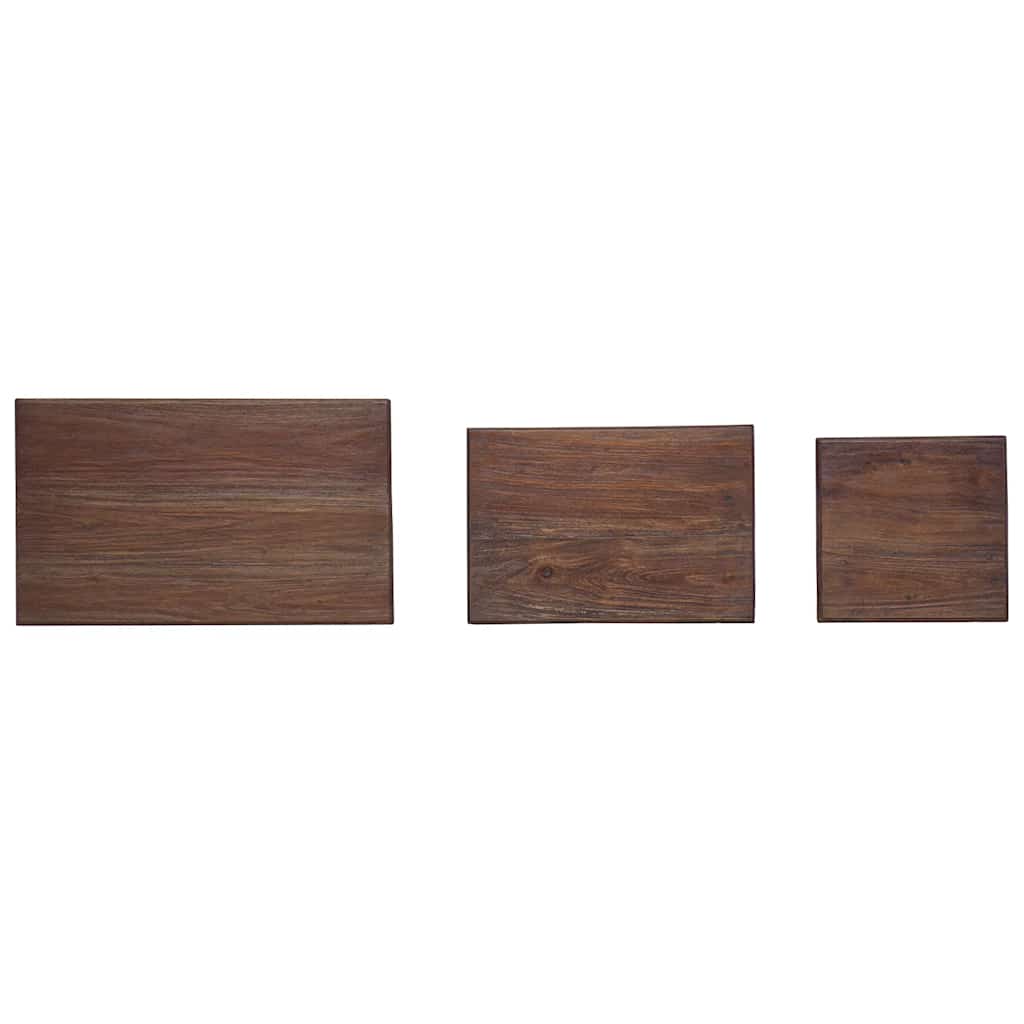 Nesting tables, set of 3, solid mahogany
