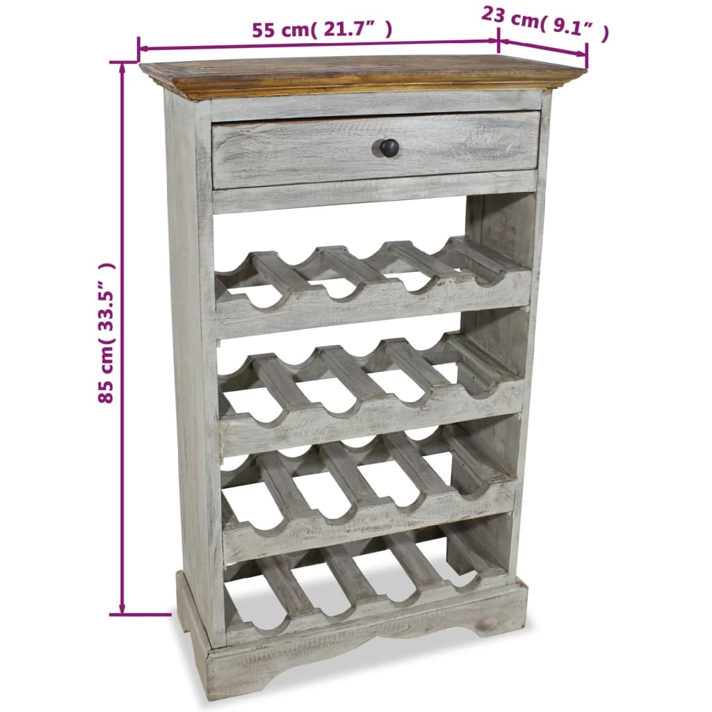 Wine rack, 55x23x85cm, solid mahogany wood