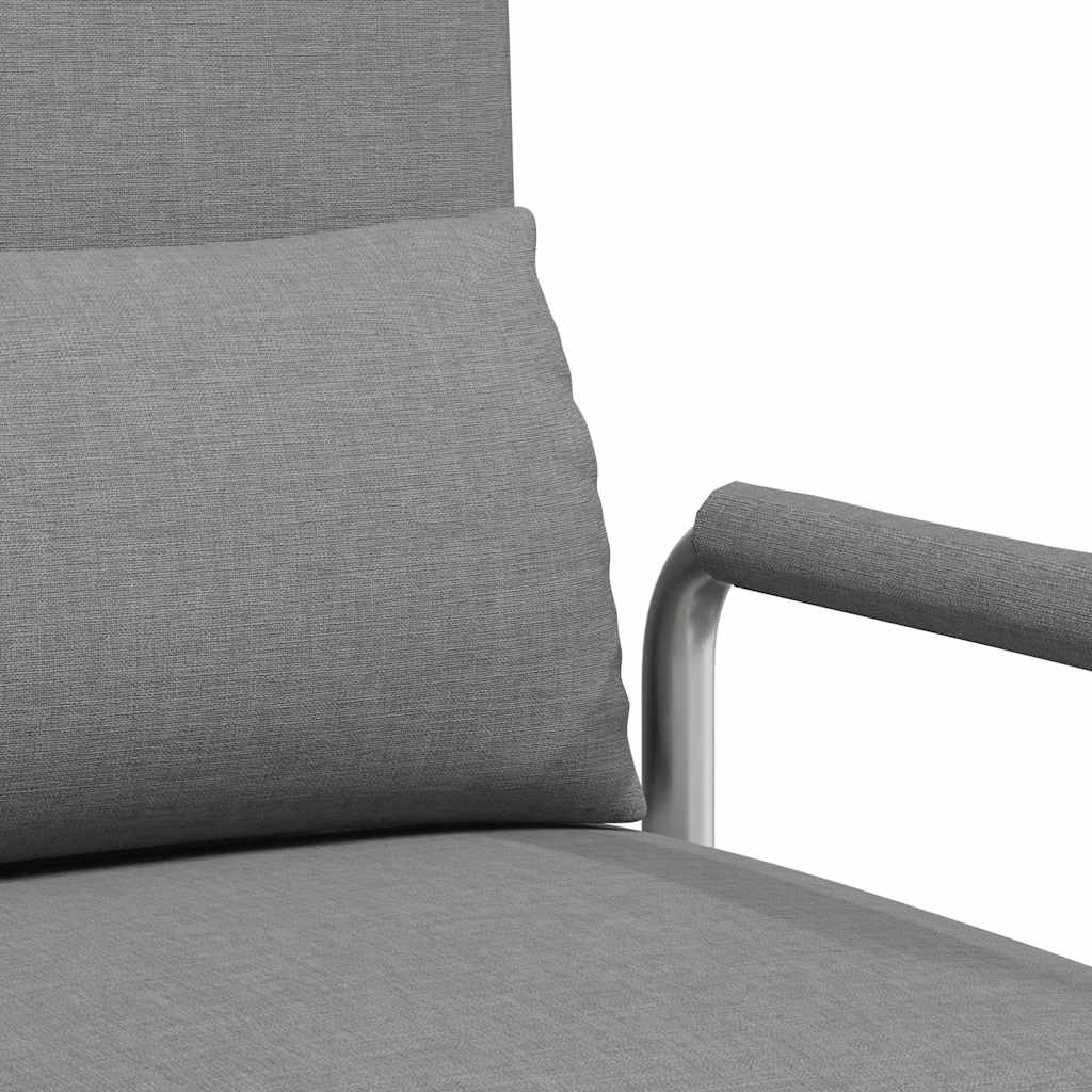 Supamoji kėdė ir sofa-lova, šviesiai pilka, audinys